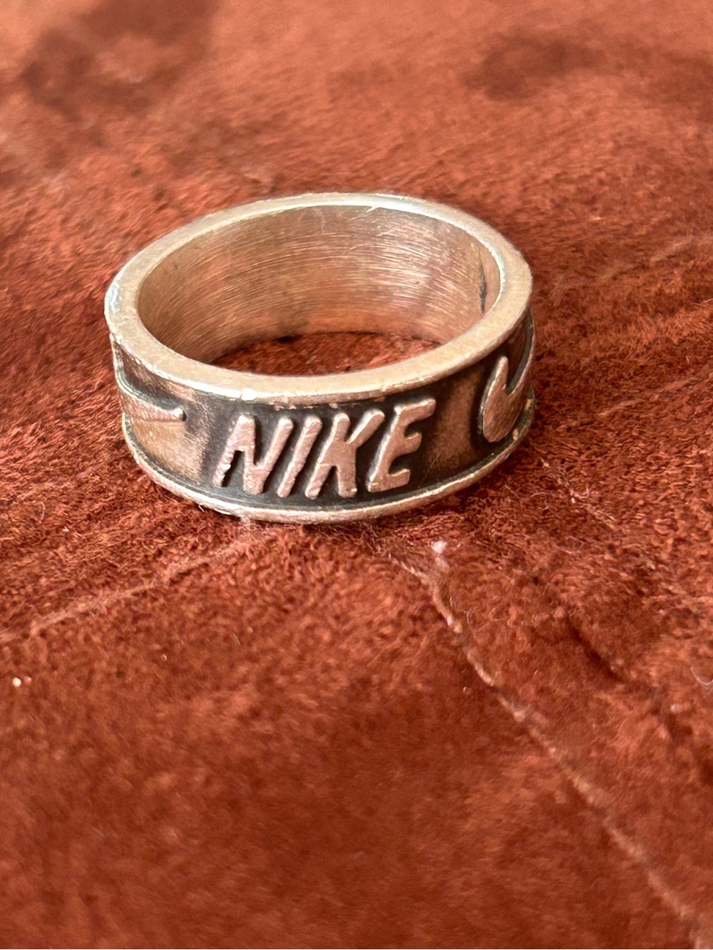 Rare Vintage 9g Sterling Silver Nike Logo Ring - Size 8 - Made in Mexico - Picture 4 of 11